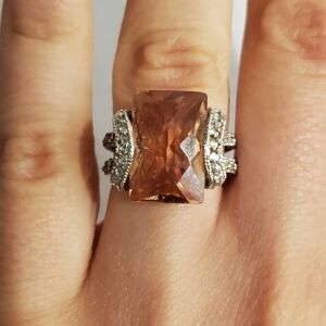 Beautiful orange sterling silver ring